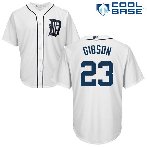 Tigers #23 Kirk Gibson White Cool Base Stitched Youth MLB Jersey